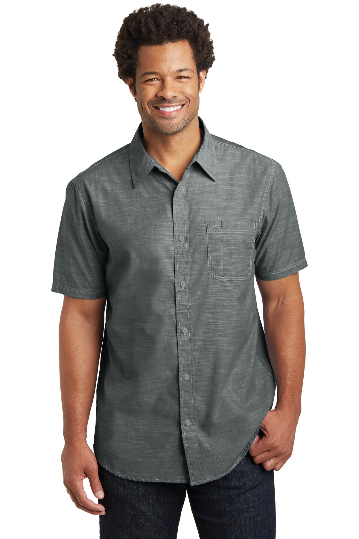Men's Short Sleeve Washed Woven Shirt