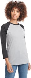 Brooklyn (City Series) - Unisex Baseball Shirt, Heather Grey/Black / Adult 2x / 3/4 Sleeve Baseball Shirt
