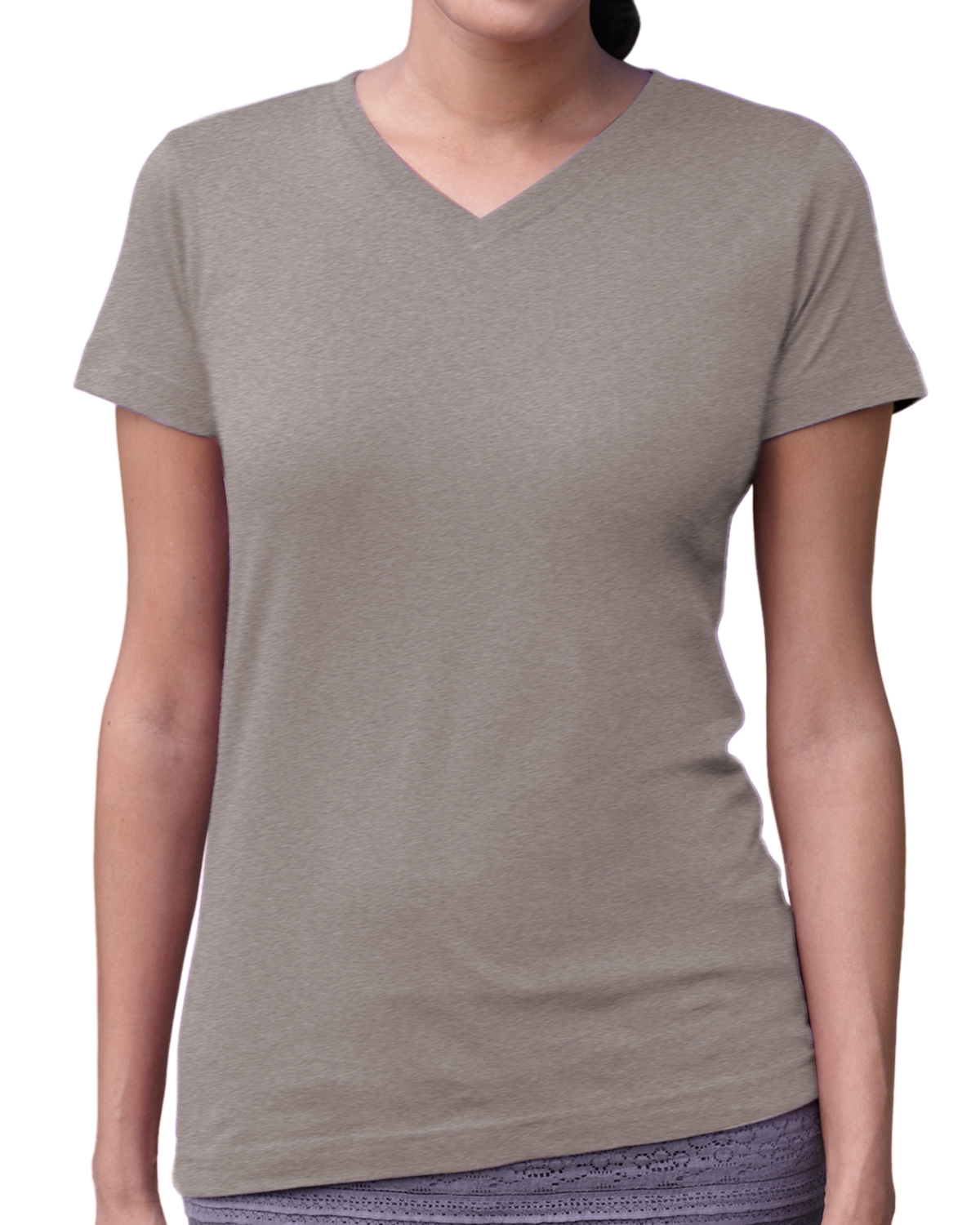 LAT Ladies Fine Jersey V-Neck T-Shirt Womens S M L XL 2XL 3XL 3507 