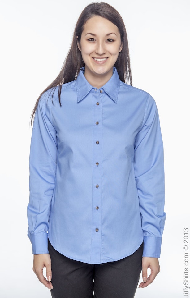 Ladies' Long-Sleeve Twill Shirt>2XL LIGHT COLLEGE BLUE M500W
