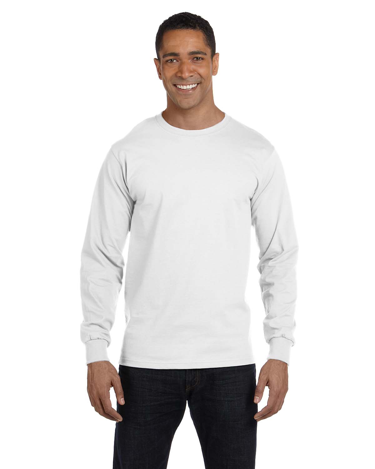 hanes long sleeve polo