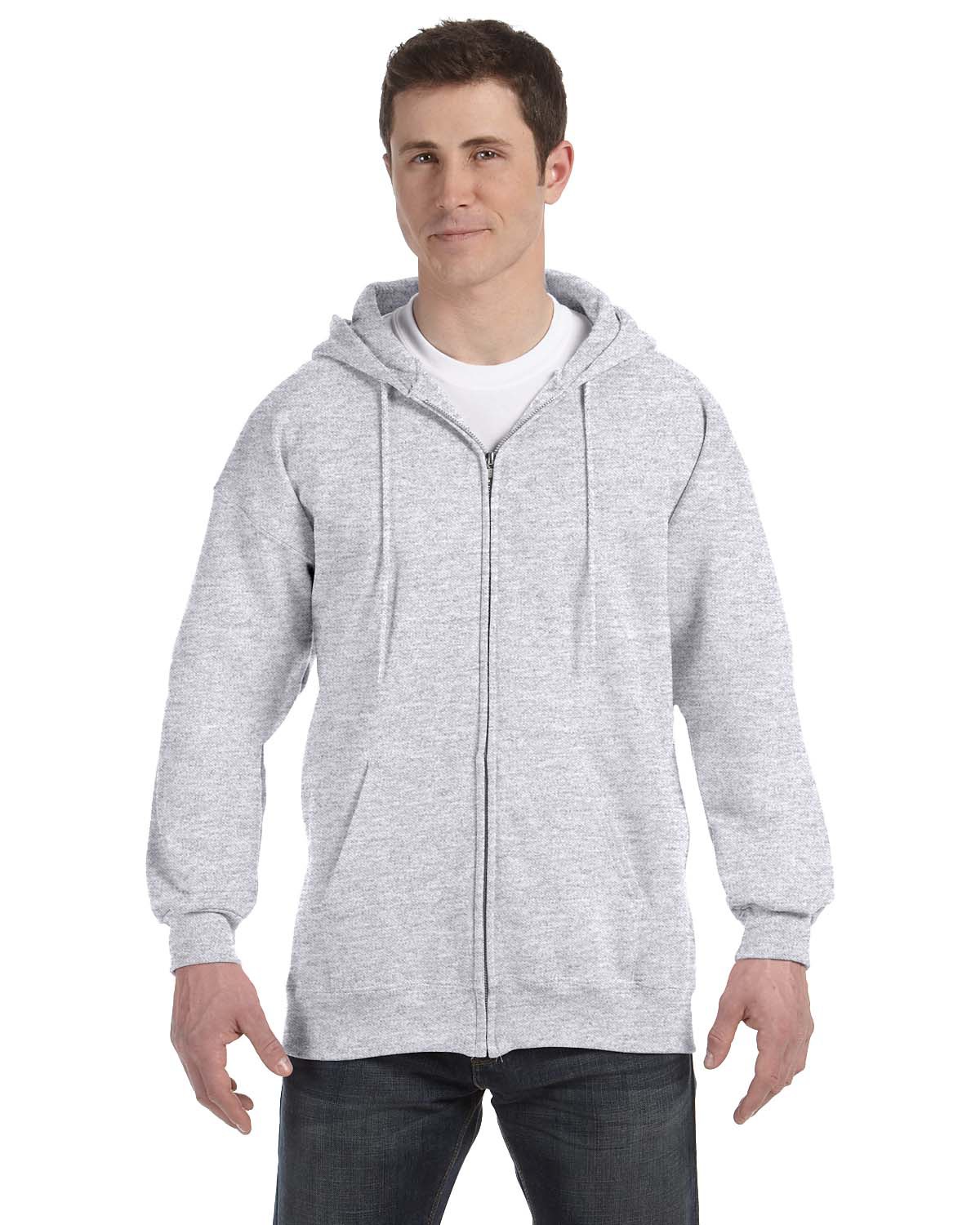 Hanes Ultimate Cotton Mens Full Zip Hoodie Hooded Sweatshirt S-3XL F280