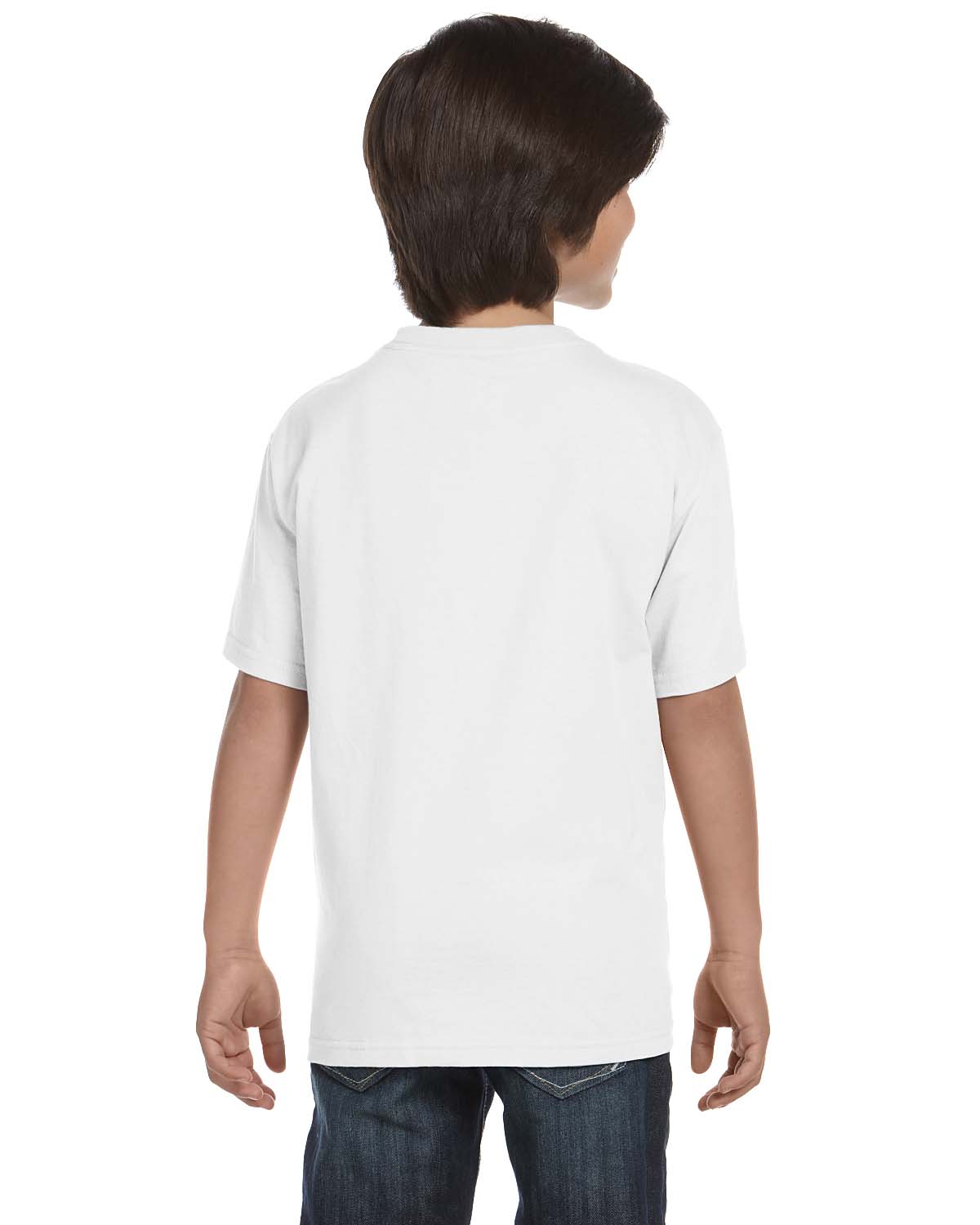 Gildan G800B White Youth 5.5 oz., 50/50 