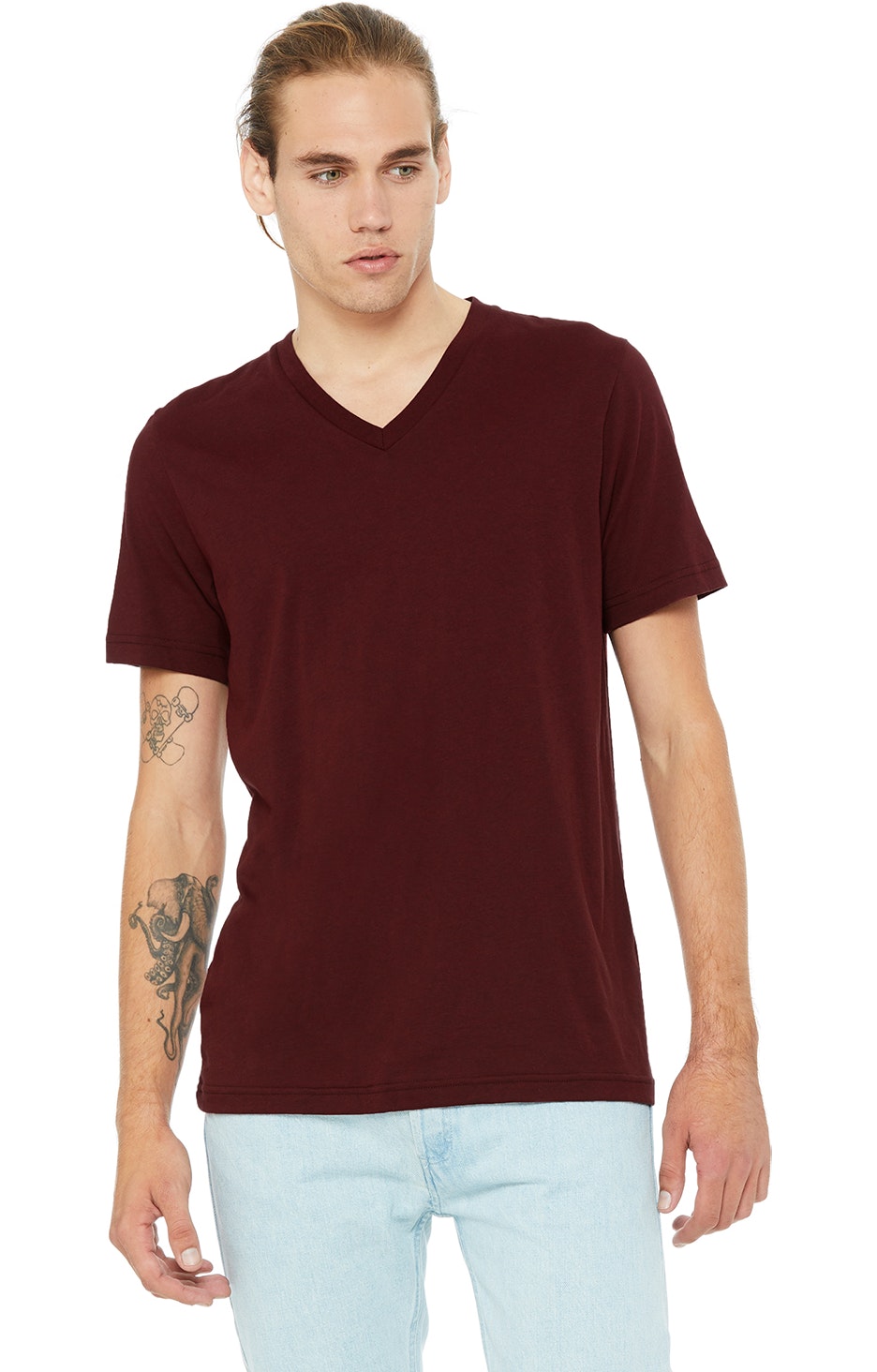 Bella + Canvas 3005 Neon Pink Unisex Jersey Short-Sleeve V-Neck T-Shirt