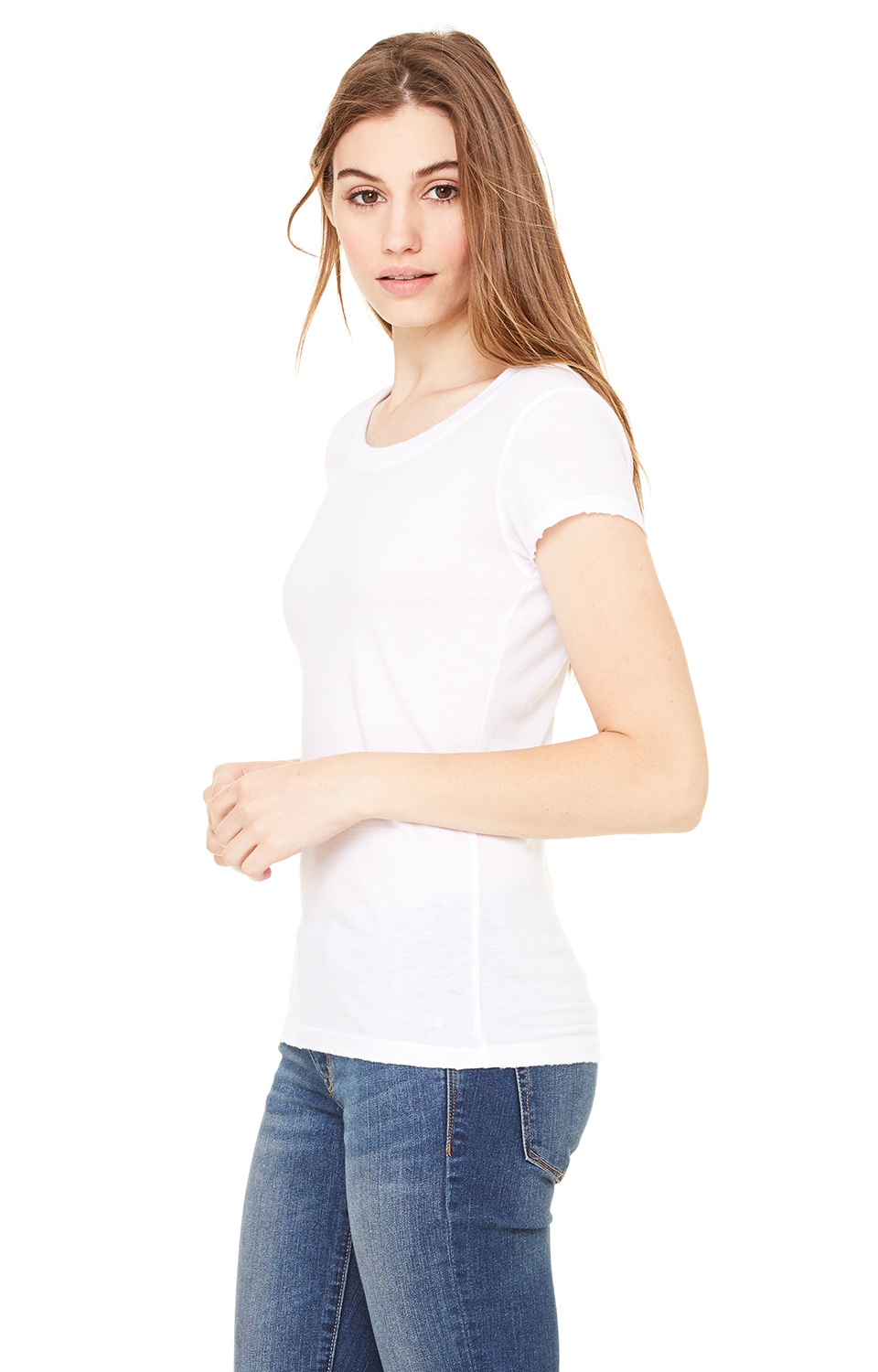 Bella + Canvas 8402 White Ladies' Vintage Jersey Short-Sleeve T-Shirt