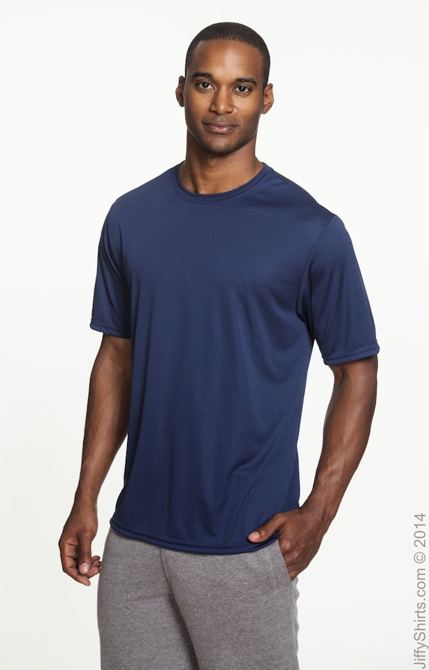 Adult Nike Dri-FIT Cotton/Poly Long Sleeve Tee - Navy - Peak