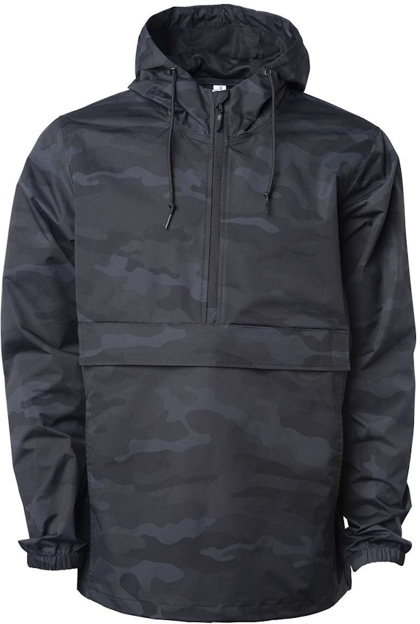 Independent Trading Co. EXP95NB Water-Resistant Hooded Windbreaker - Black - L