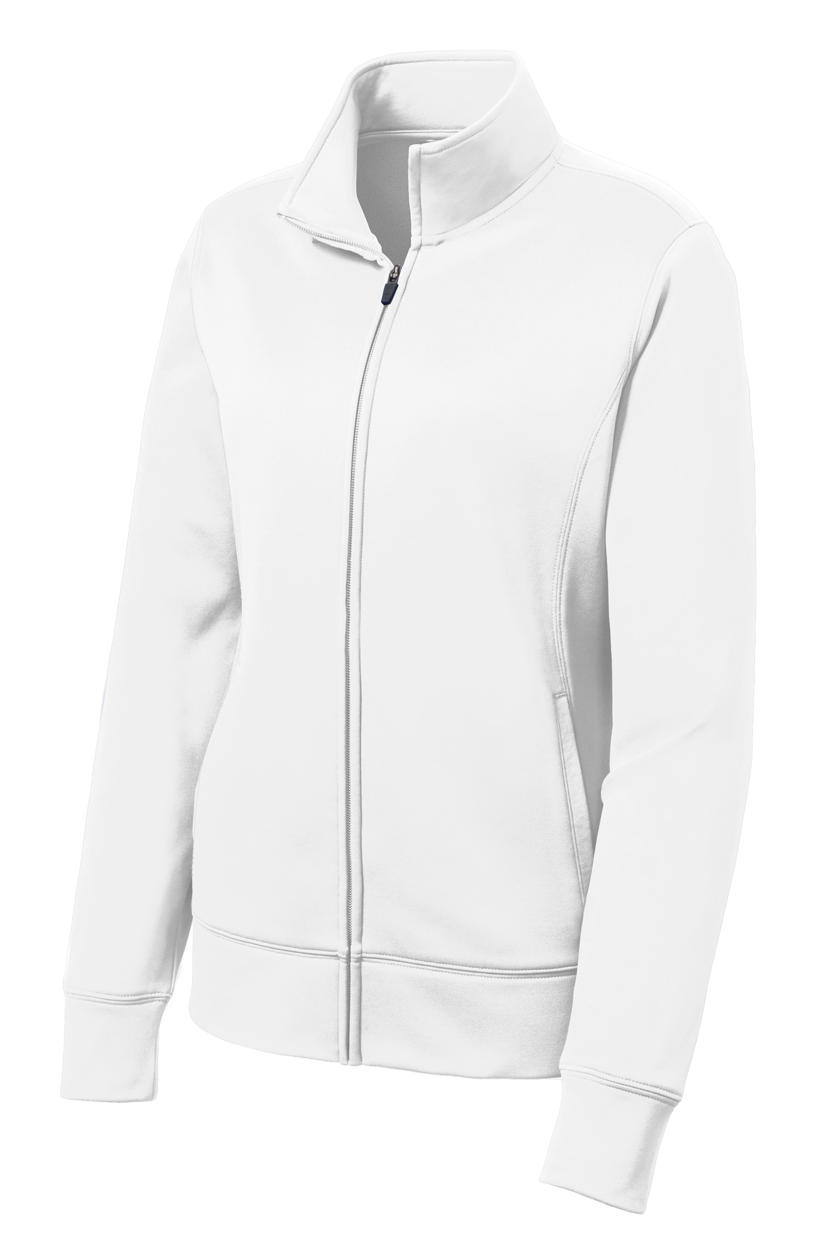 SportTek LST241 White Ladies SportWick Fleece FullZip Jacket JiffyShirts