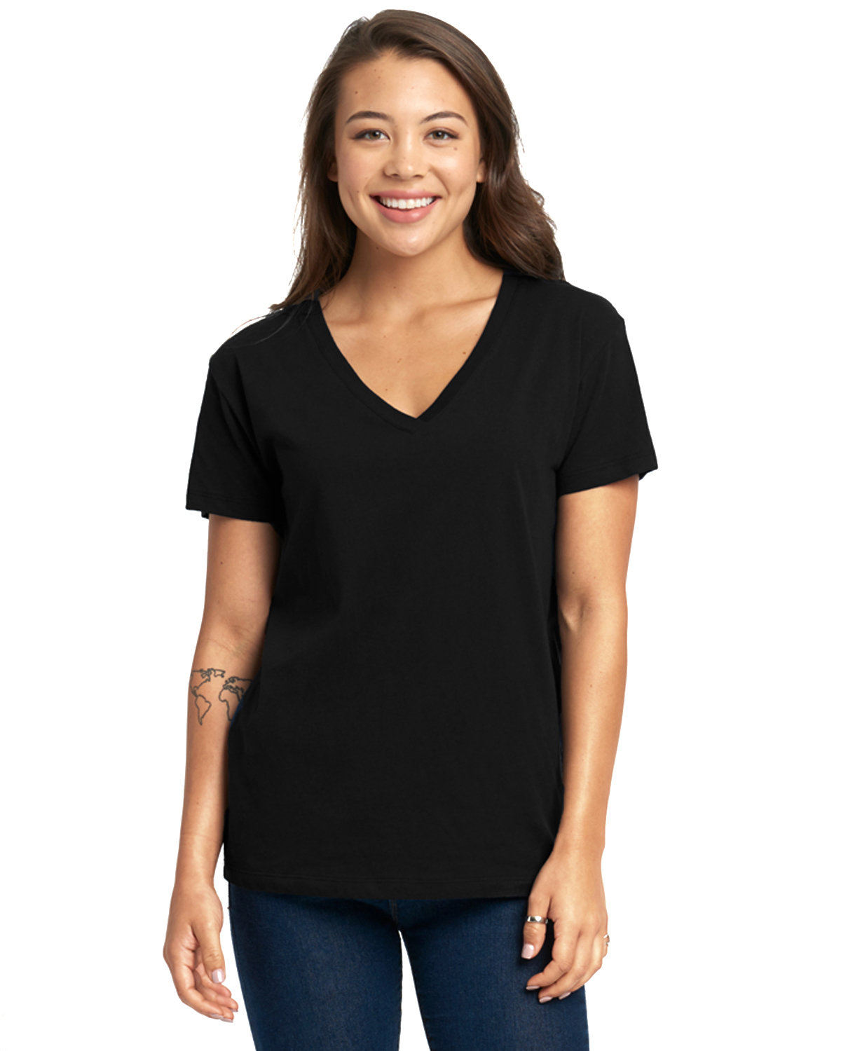 best black v neck t shirt women's