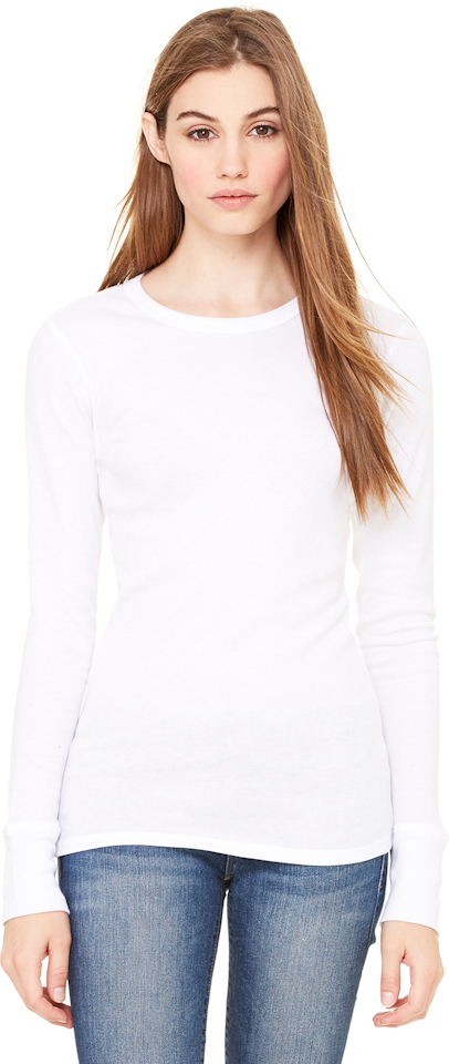 Download Bella + Canvas B8500 White Ladies' Thermal Long-Sleeve T-Shirt