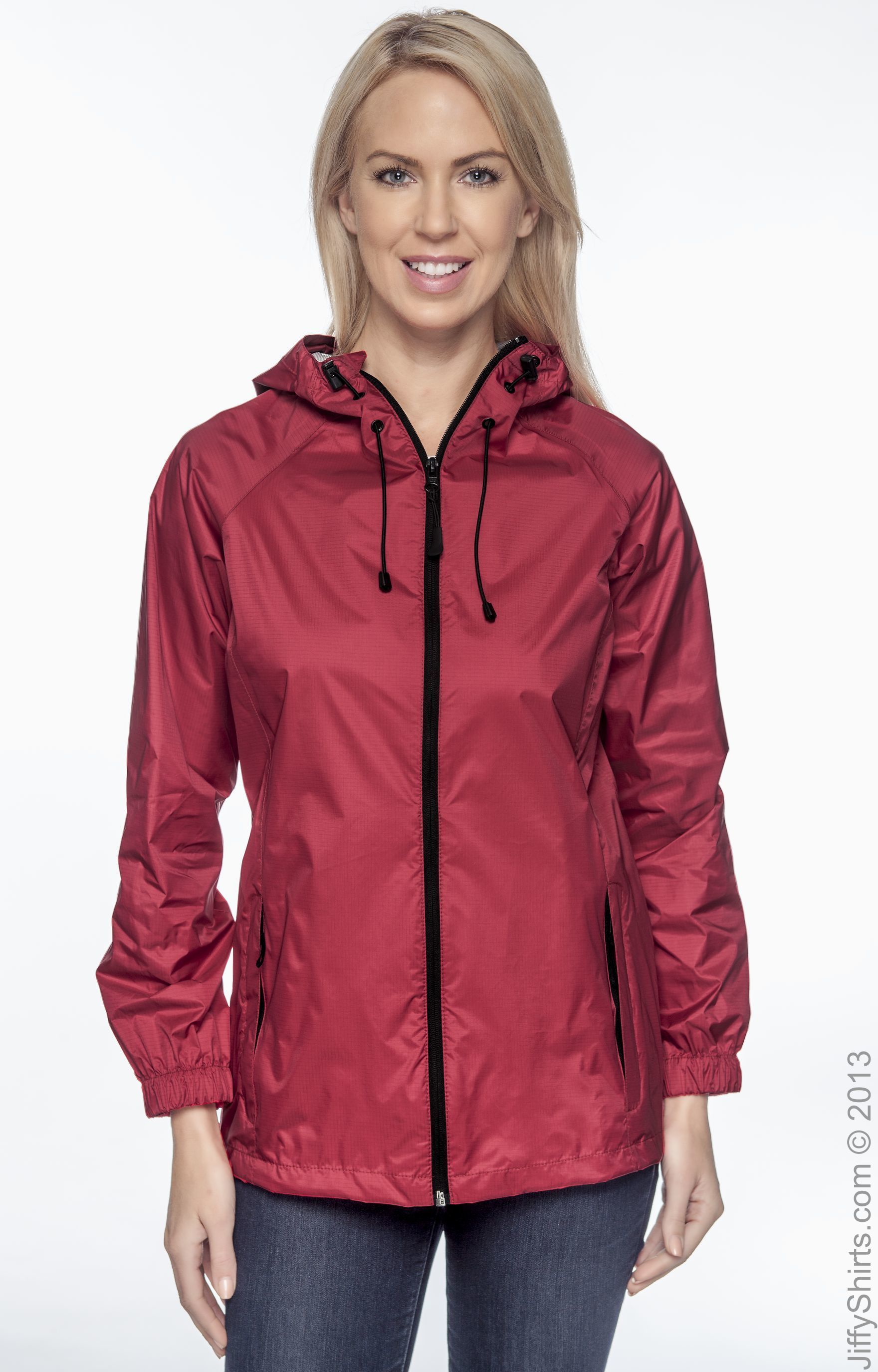 Devon & Jones D756W Red Ladies' Nylon RipStop Rain Jacket