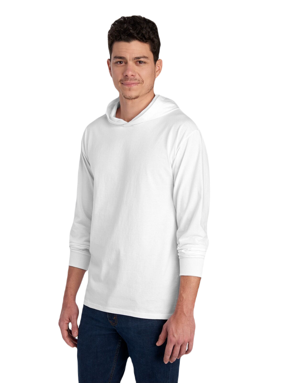 Cotton jersey hooded on sale tee