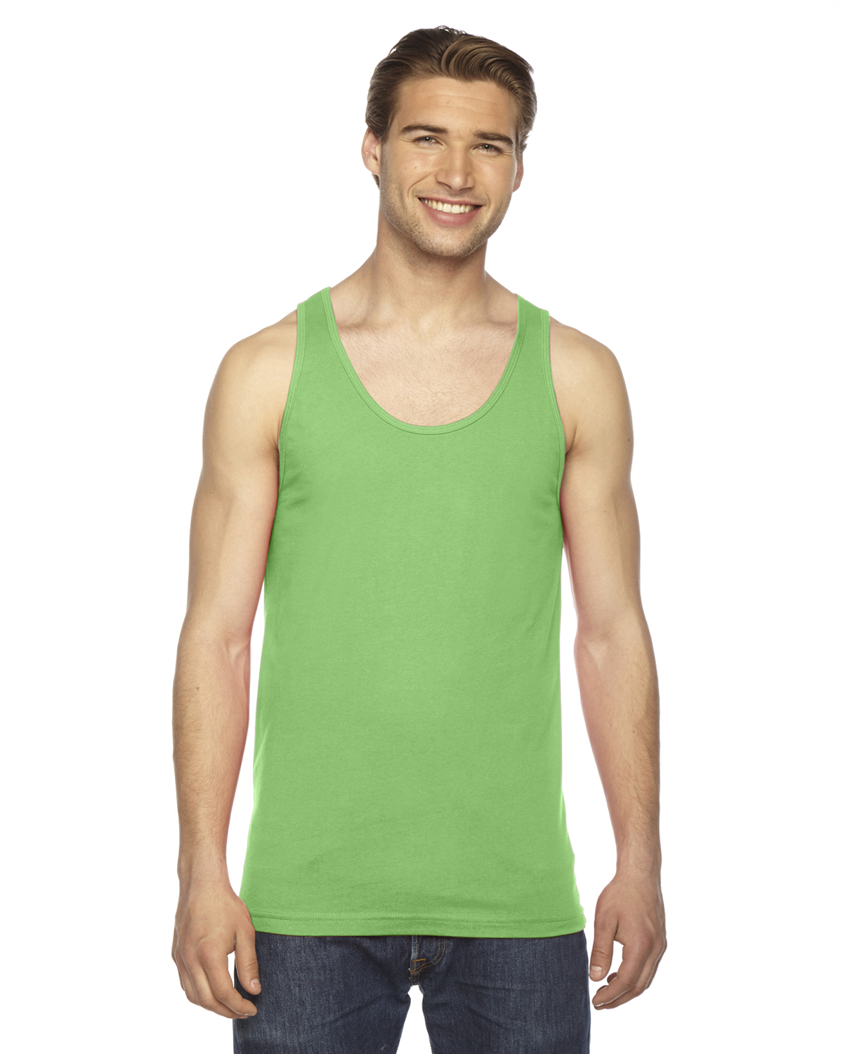 American Apparel 2408 Grass Unisex Fine Jersey USA Made Tank | JiffyShirts