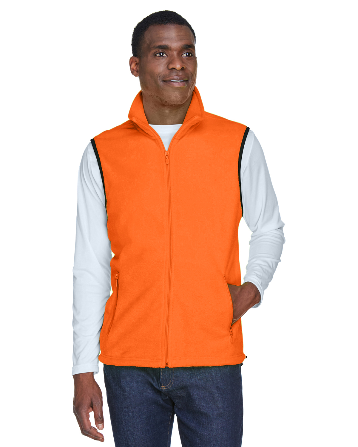 Mens orange shop fleece vest