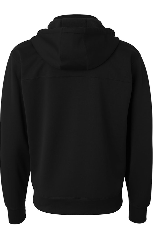 Independent Trading EXP80PTZ Black Poly-Tech Full-Zip Hooded Sweatshirt ...