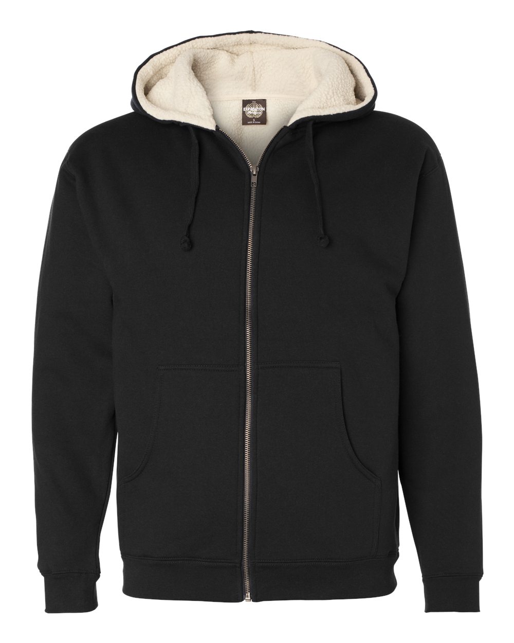 black sherpa lined hoodie