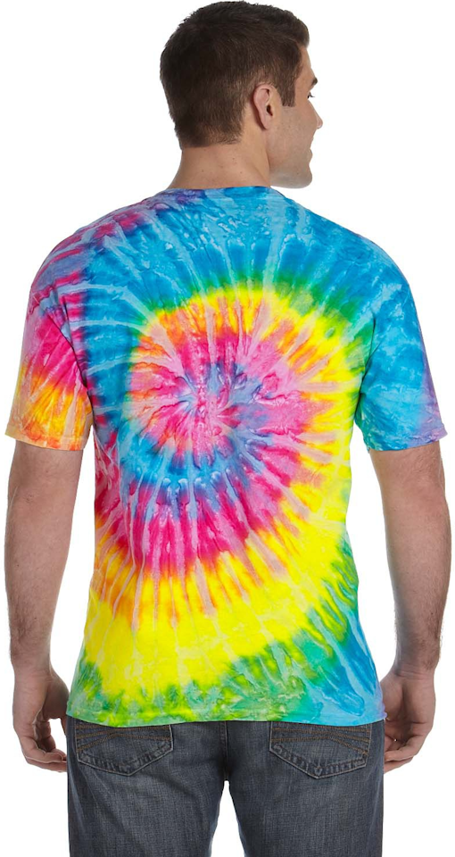 CD100 Tie-Dye Adult 5.4 oz. 100% Cotton T-Shirt Flag-XL