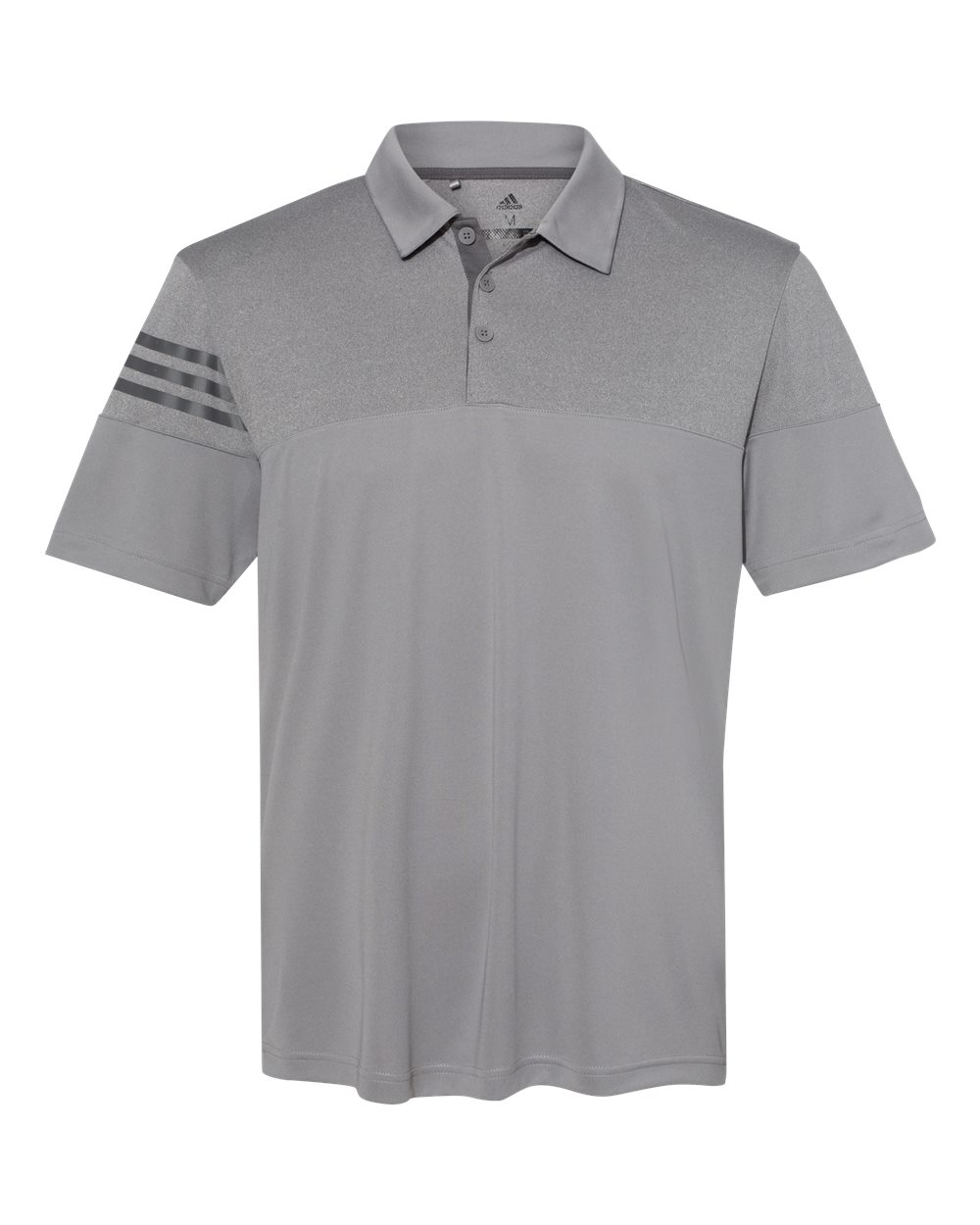 adidas 3 stripe heather block golf polo shirt