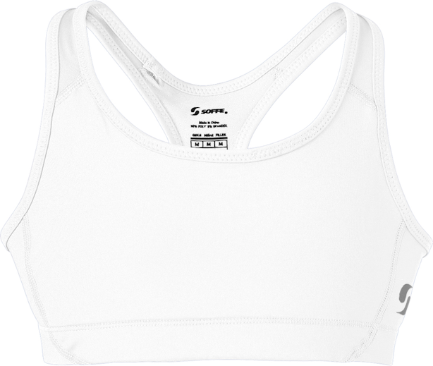 Soffe Girls' Team Sports Bra (XL, White) : : Clothing