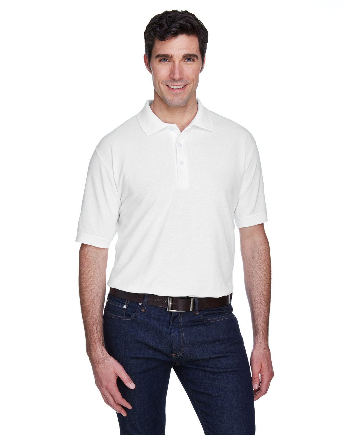 UltraClub Mens Long Sleeve Whisper Piqu/é Polo