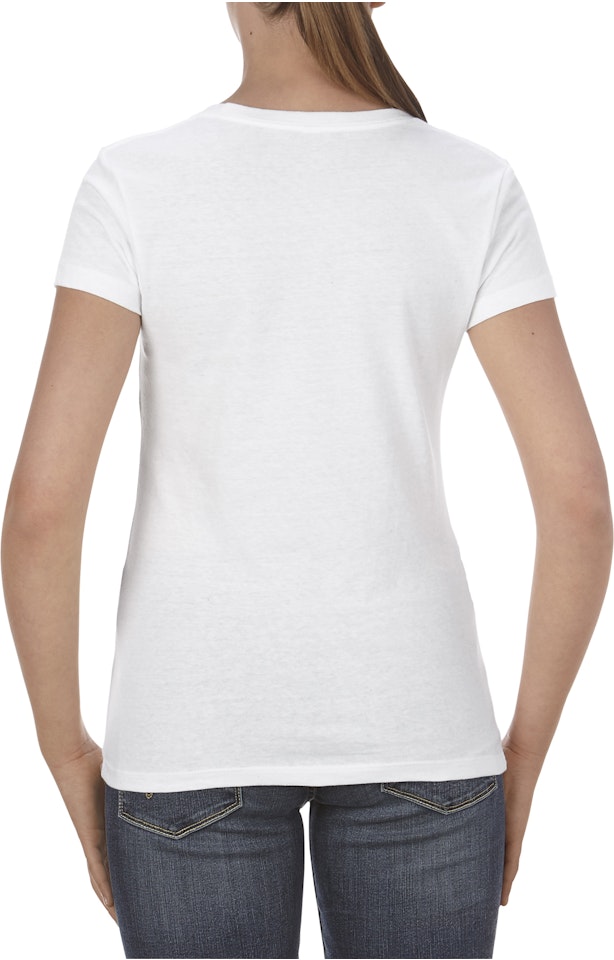 Alstyle AL2562 White Missy 4.3 oz., Ringspun Cotton T-Shirt | JiffyShirts