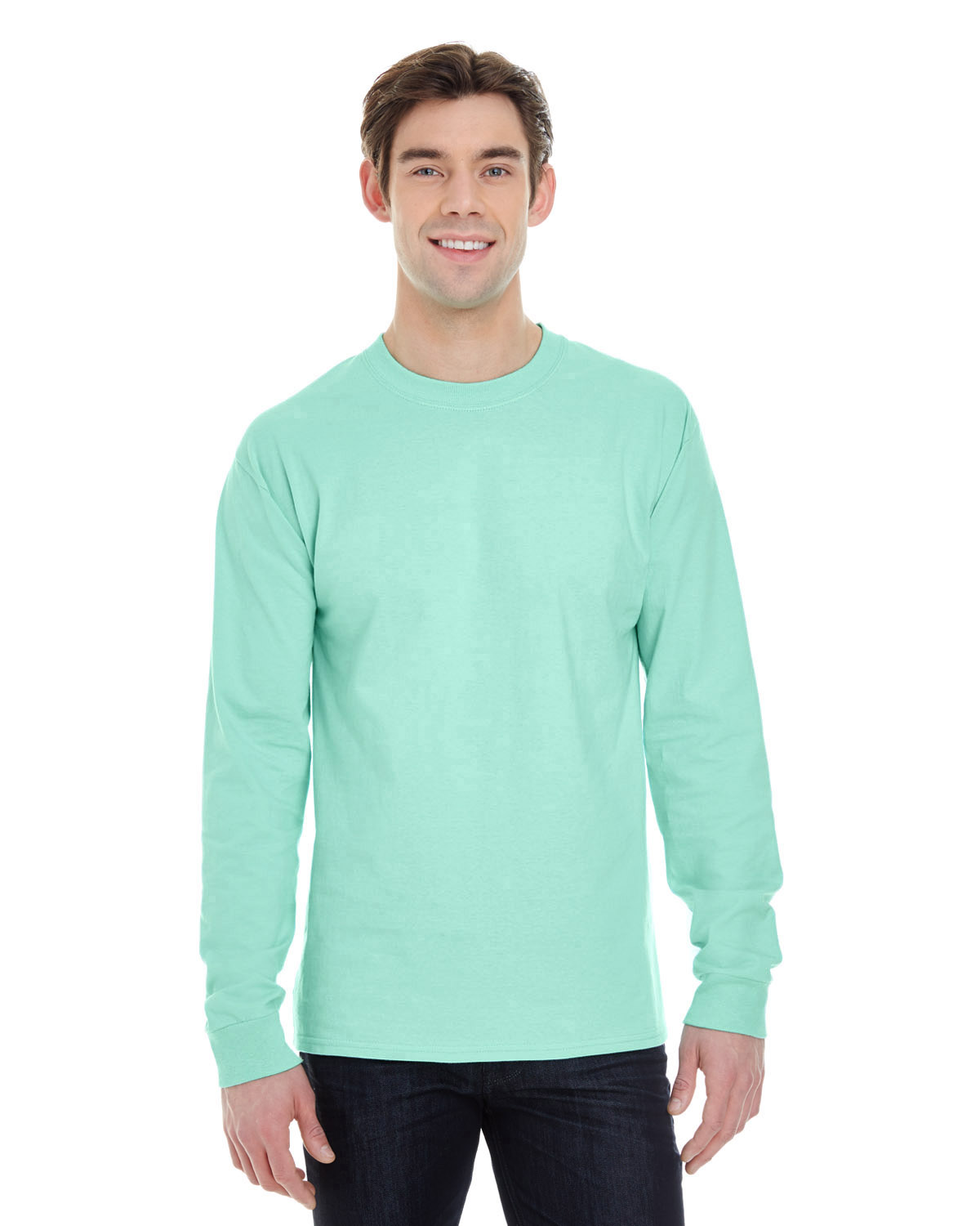 hanes long sleeve polo shirts