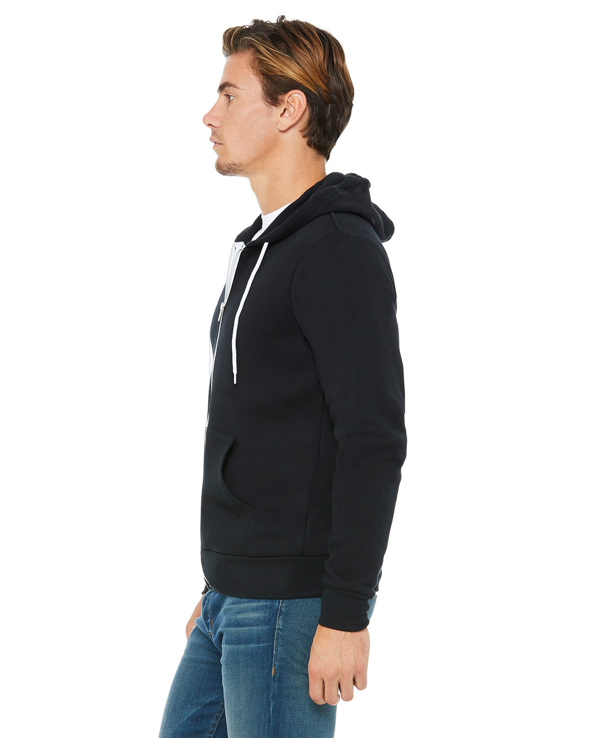 Bella Canvas 3739 Unisex Poly Cotton Sponge Fleece Full Zip Hooded  Sweatshirt | Jiffy Shirts