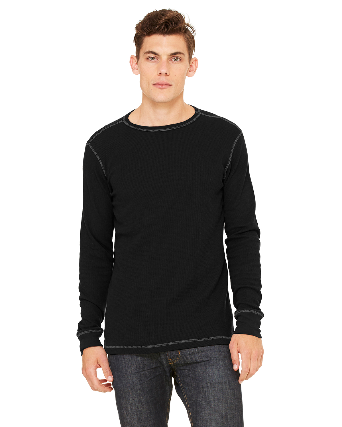 black mens thermal shirt