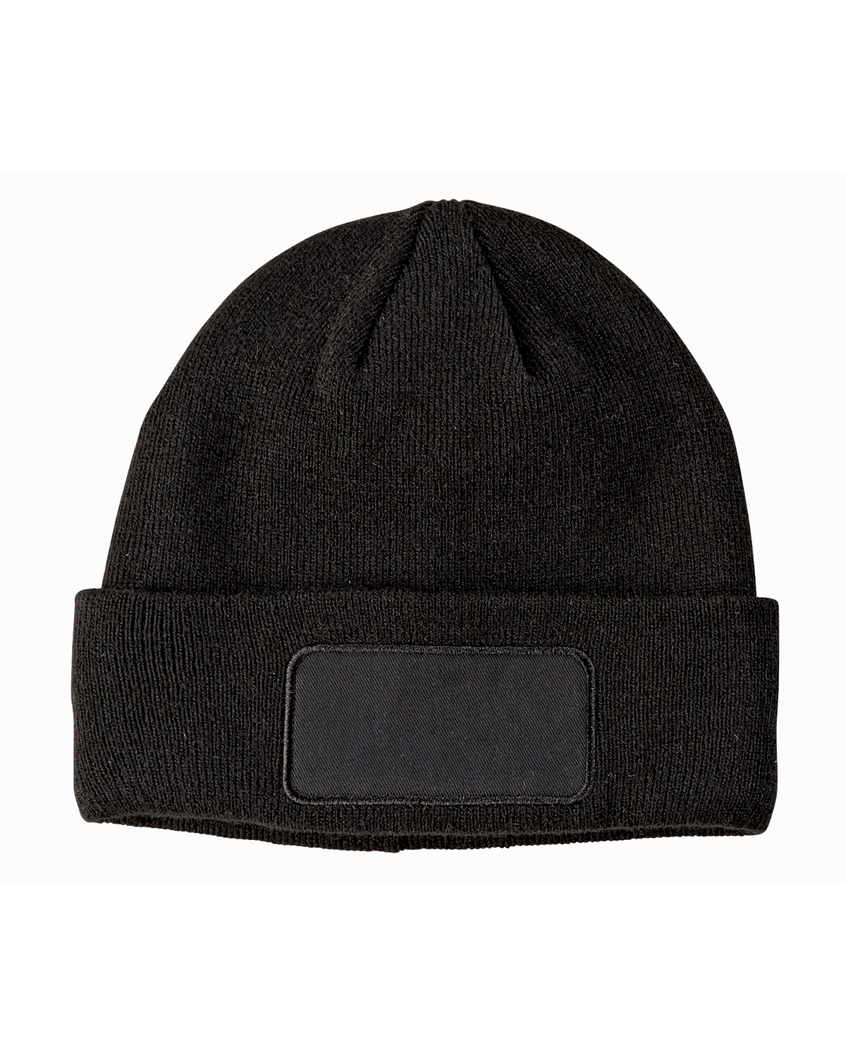 black patch beanie