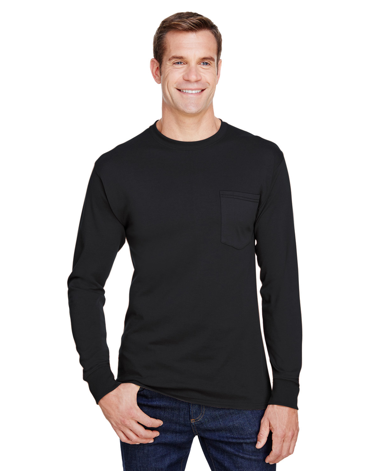 hanes long sleeve polo shirts