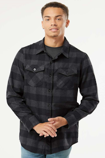 Independent Trading Co. EXP50F Flannel Shirt 3XL Grey Heather/ Black