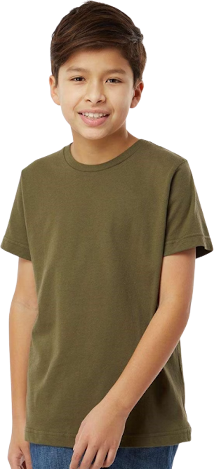 LAT 6101 Youth Fine Jersey Tee - Coyote Brown - S