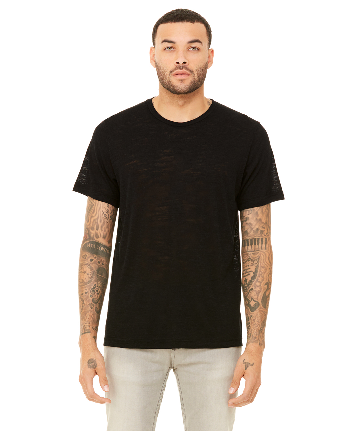 3650 Bella Canvas Unisex Poly-Cotton Short-Sleeve T-Shirt BLACK SLUB