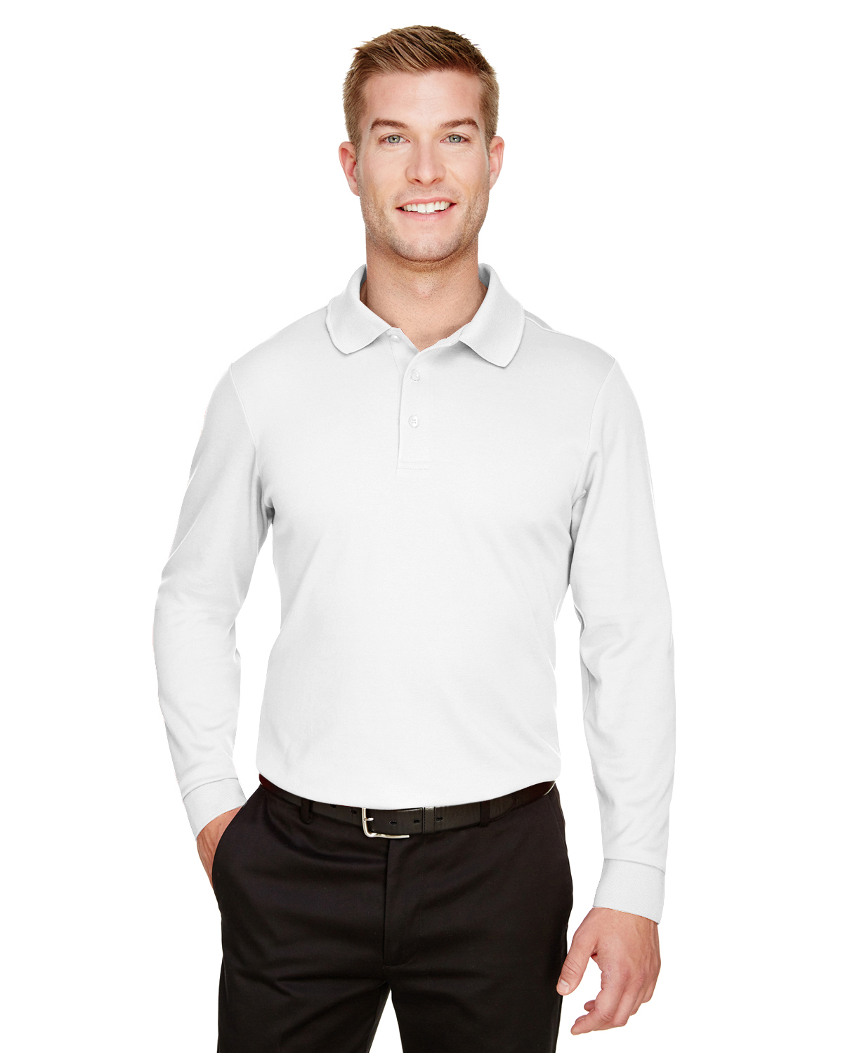 white long sleeve polo formal