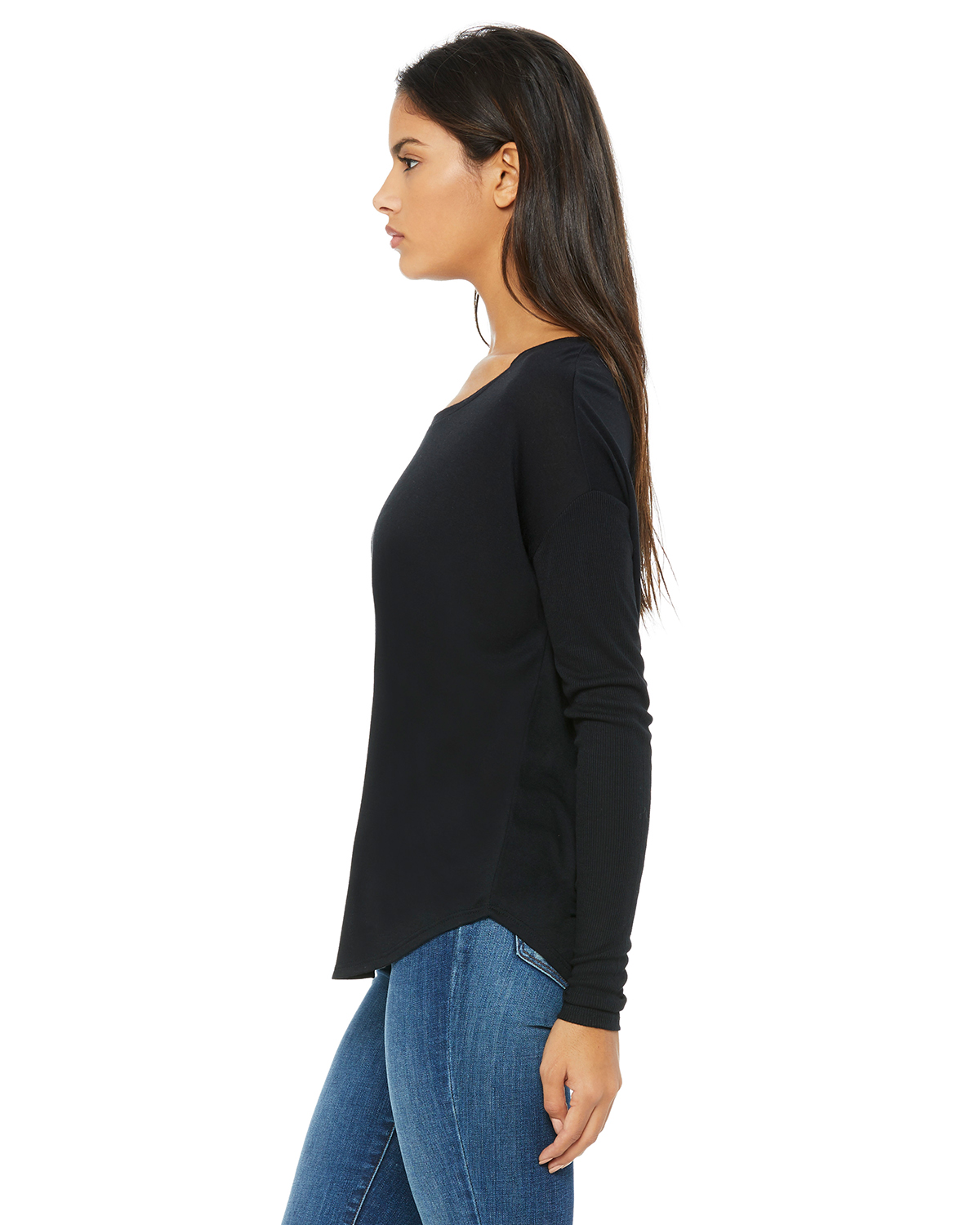 Download Bella + Canvas 8852 Ladies' Flowy Long-Sleeve T-Shirt with 2x1 Sleeves - JiffyShirts.com