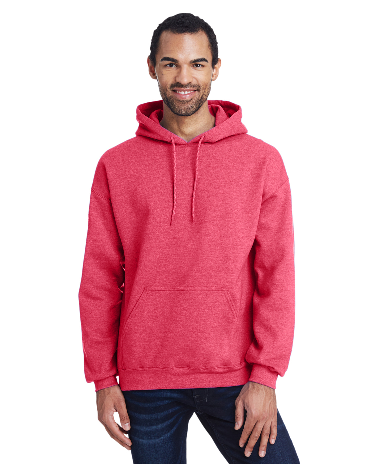 Heaher Sport Scarlet Red Gildan Plain Hooded Heavy Blend Pullover mens hoodie 