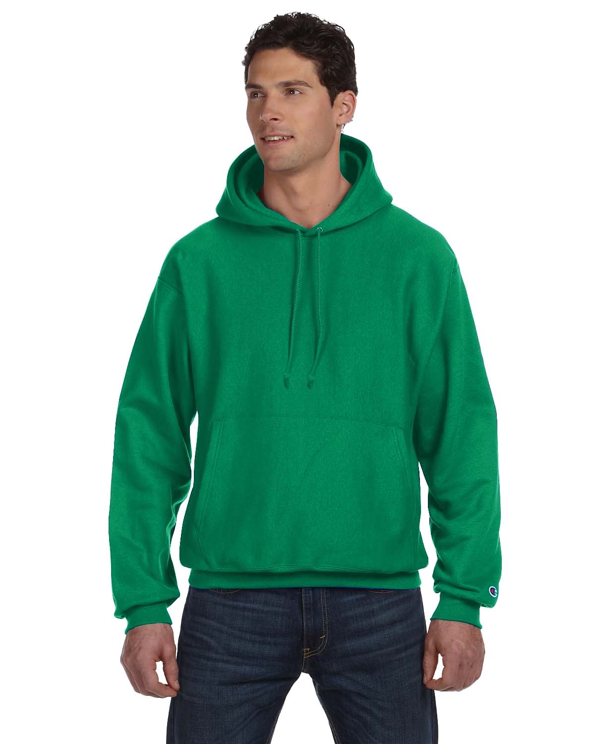 champion reverse weave hoodie kelly green